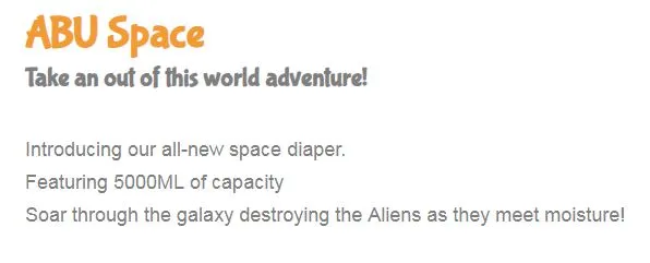 ABU Space® ABDL Adult Diaper Sample