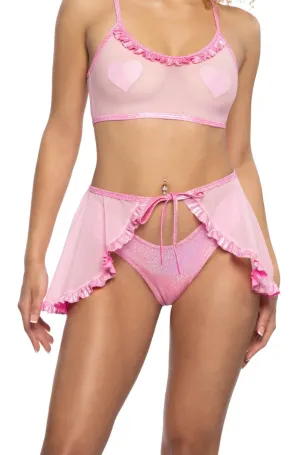 Baby Pink Mesh Wrap Skirt