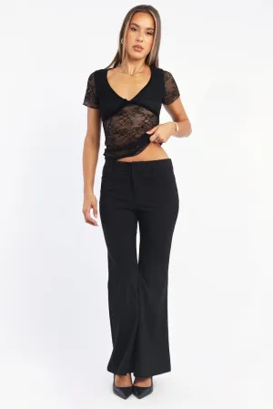 Black Flare Leg Pants