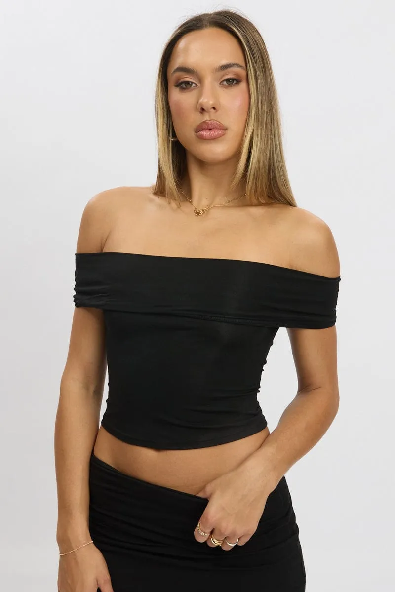 Black Off Shoulder Top Modal