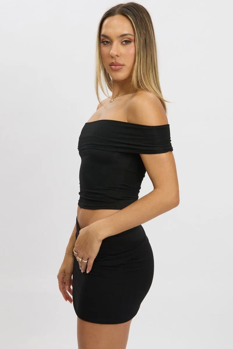 Black Off Shoulder Top Modal