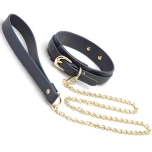 Bondage Couture Blue Vegan Collar and Leash