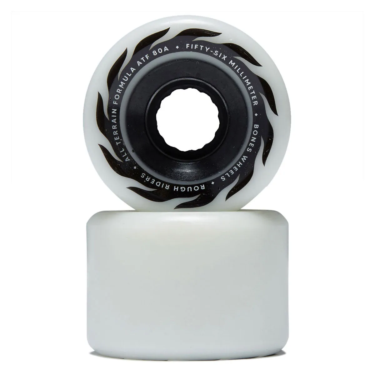 Bones ATF Rough Riders Eternal Flame 80a Skateboard Wheels - White - 56mm