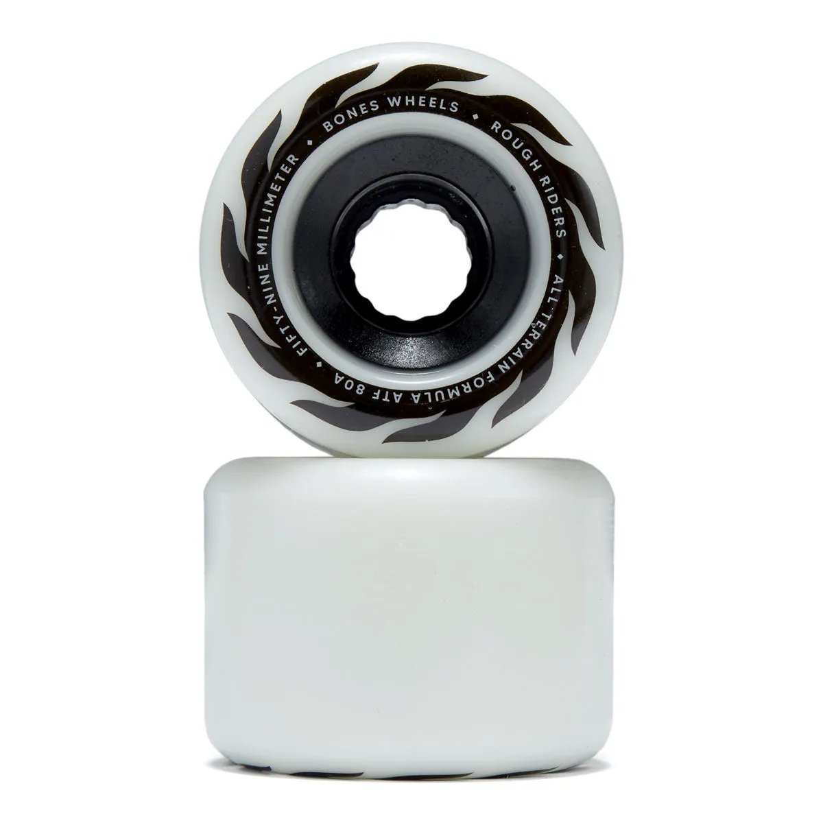 Bones ATF Rough Riders Eternal Flame 80a Skateboard Wheels - White - 59mm