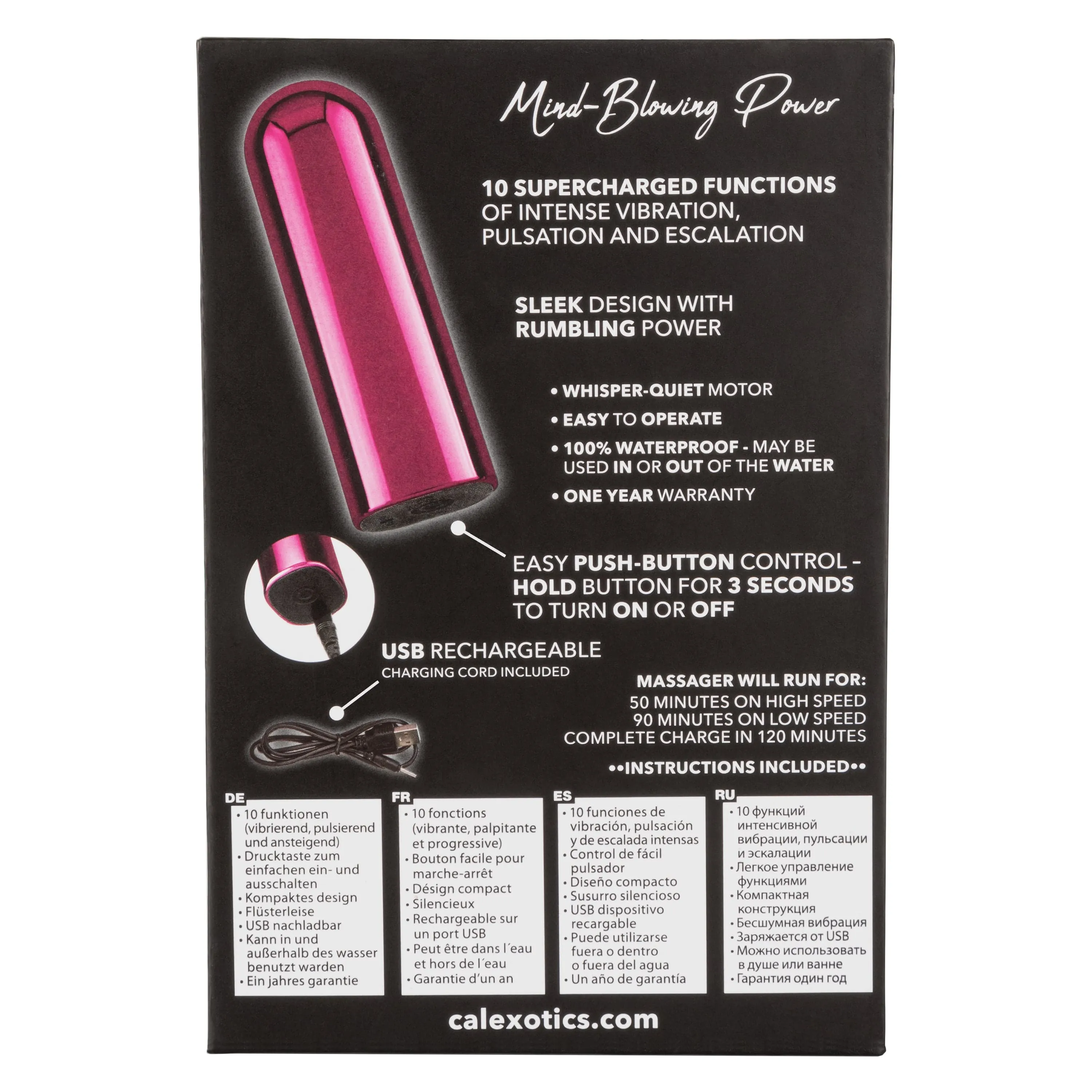 California Exotics - Fierce Power Glam Bullet Vibrator (Pink)