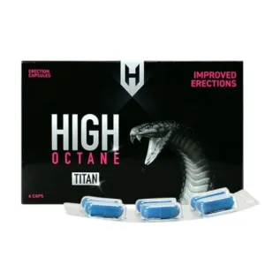 Capsule HIGH OCTANE TITAN. pentru erecții puternice și de durată. cu maca și ginseng coreean. 6 buc