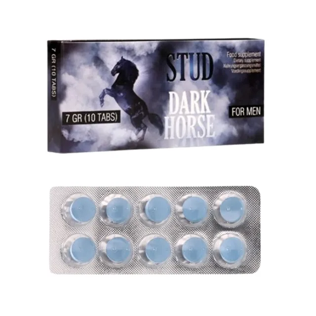 Capsule STUD Dark Horse. cu ginseng și ashwagandha. pentru erecții puternice și de durată. 10 buc