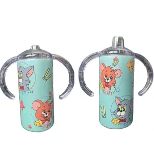 Cat and Mouse 12oz Stainless Steel Sippy Cup