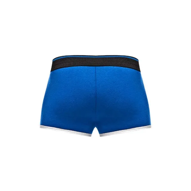 Chilot sexy bărbați MALE POWER Retro Sport. din bumbac. design cu dungi subțiri albe. mărime M. negru cu albastru