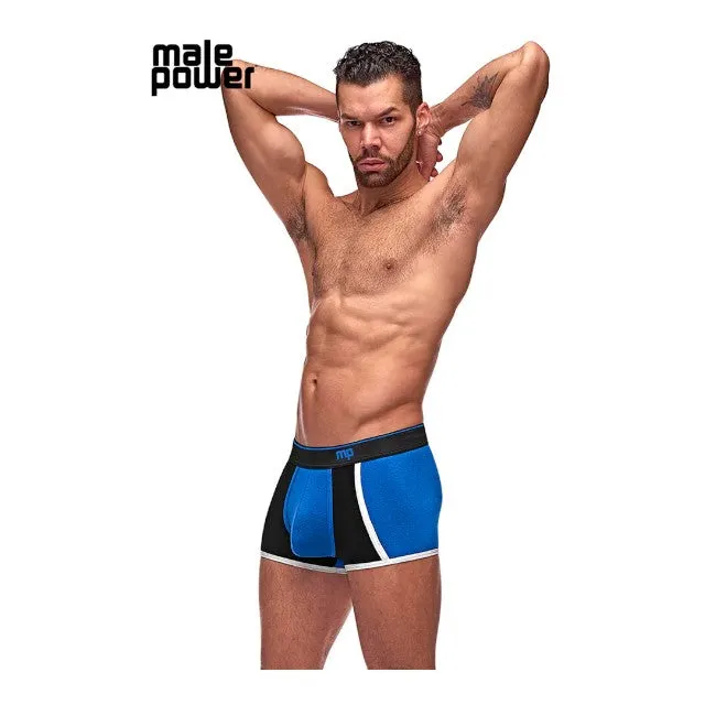 Chilot sexy bărbați MALE POWER Retro Sport. din bumbac. design cu dungi subțiri albe. mărime M. negru cu albastru