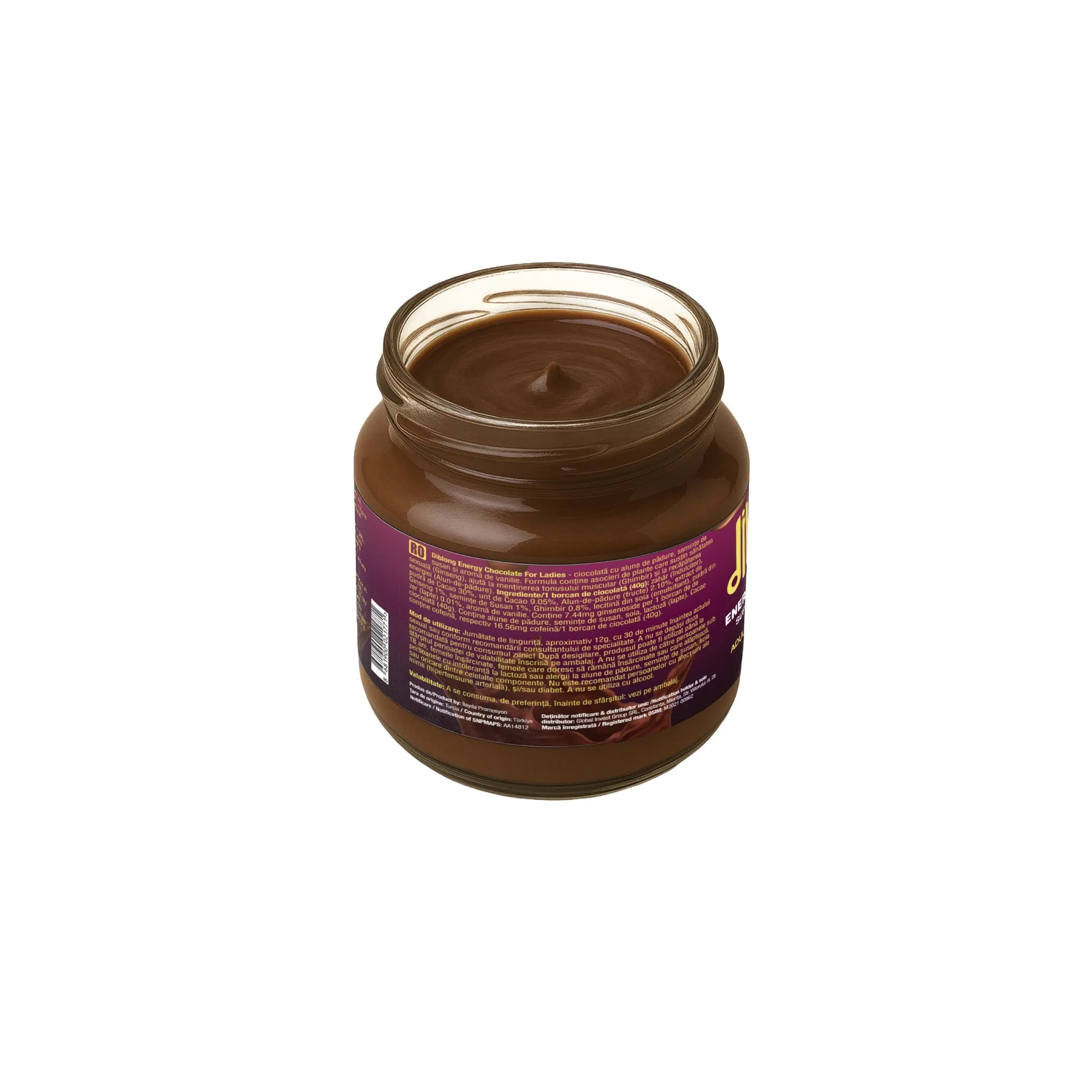 Ciocolată tartinabilă afrodisiac premium concentrat DIBLONG ENERGY CHOCOLATE for LADY. pentru orgasm intens si cresterea libidoului femeilor. 40g