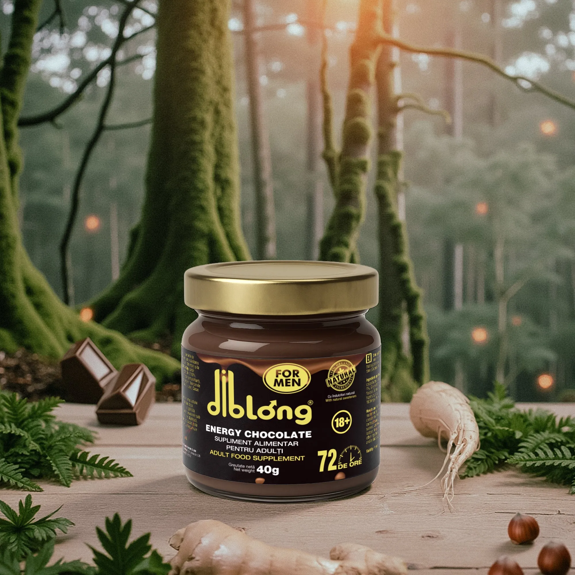 Ciocolată tartinabilă afrodisiac premium concentrat DIBLONG ENERGY CHOCOLATE for MEN. pentru potenta. erectie. impotriva ejacularii. 100% natural. 40g