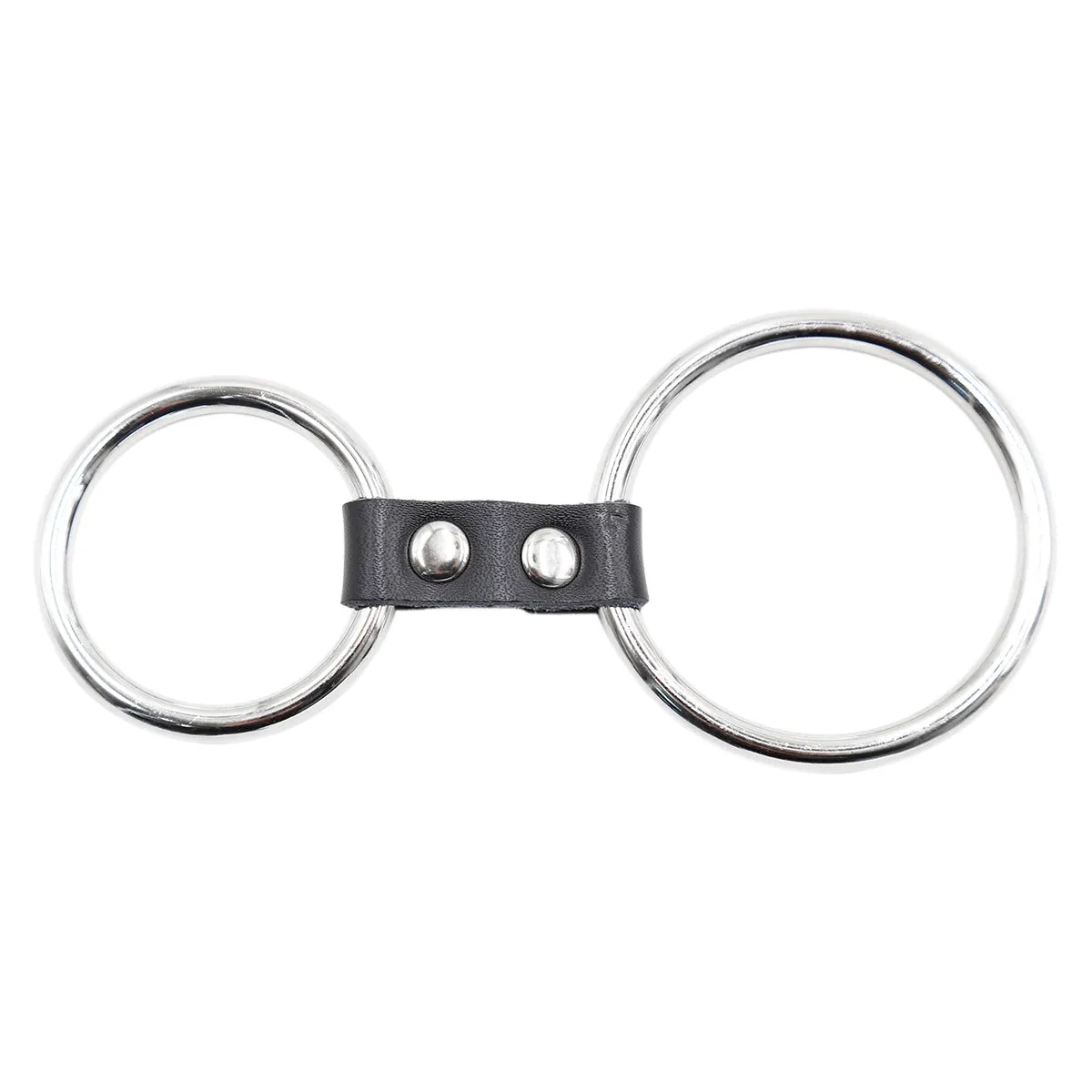 Come Closer Double Cock Ring | Chrome | Vegan Leather
