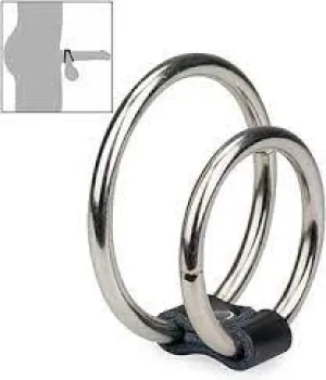 Come Closer Double Cock Ring | Chrome | Vegan Leather