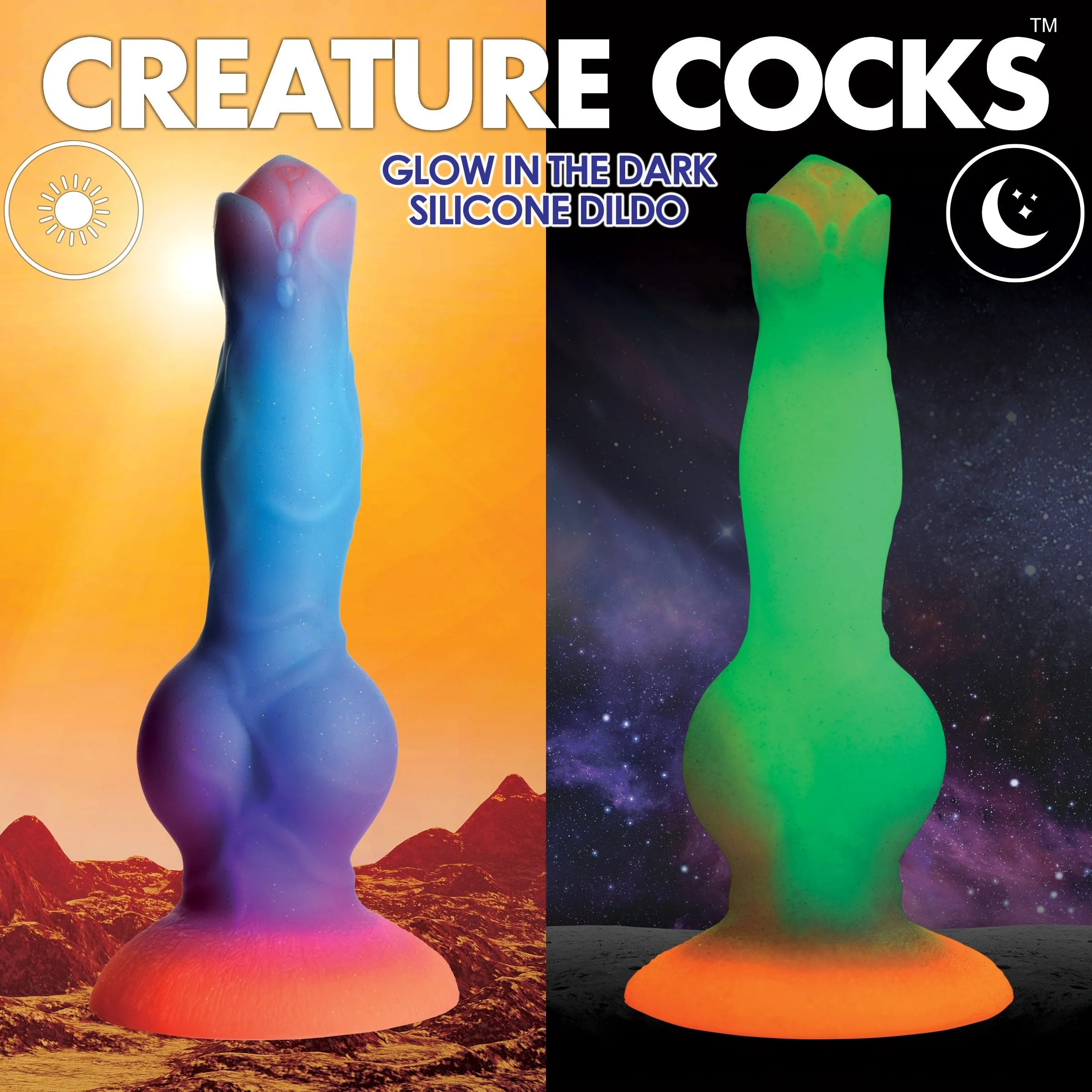 Creature Cock Glow-in-the-Dark Silicone Alien Dildo Sex Toy