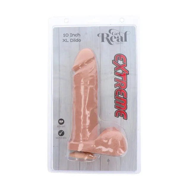 Dildo gros TOYJOY Get Real Extreme XL Dildo. bază cu ventuză pentru fixare. lungime 25.5 cm. diametru 6 cm. culoarea pielii