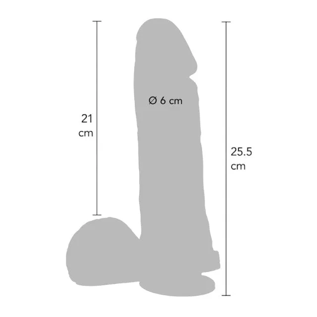 Dildo gros TOYJOY Get Real Extreme XL Dildo. bază cu ventuză pentru fixare. lungime 25.5 cm. diametru 6 cm. culoarea pielii