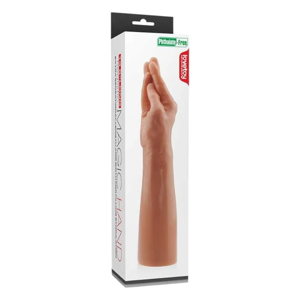 Dildo LOVETOY Fisting Extreme Magic Hand. în formă de mână. lungime 35 cm. diametru 7.5 - 9 cm. culoarea pielii