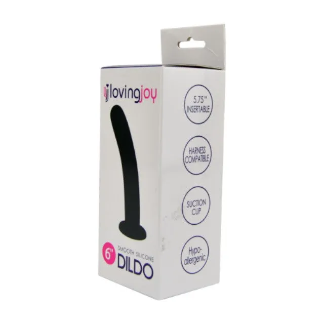 Dildo LOVING JOY 6 DILDO. curbat pentru stimularea punctului G. bază cu ventuză pentru fixare. lungime 16 cm. negru(N11511)