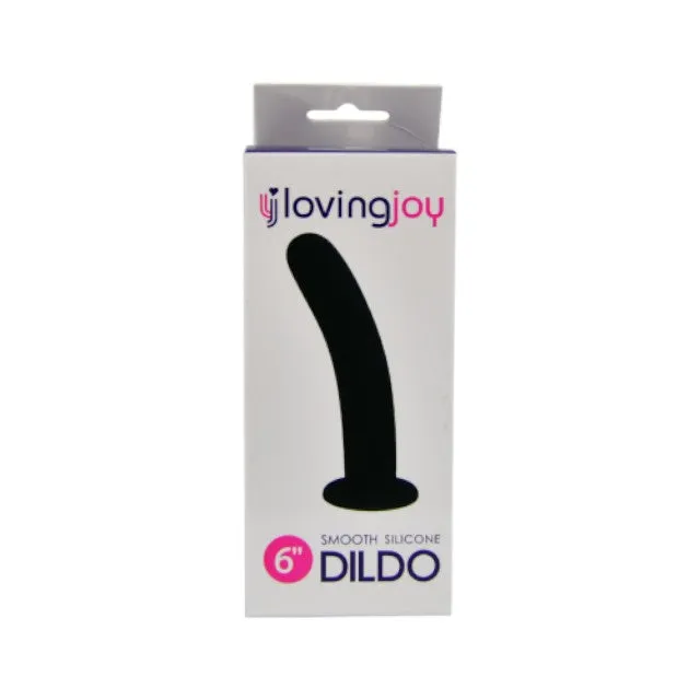 Dildo LOVING JOY 6 DILDO. curbat pentru stimularea punctului G. bază cu ventuză pentru fixare. lungime 16 cm. negru(N11511)