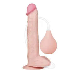 Dildo realist cu funcție de ejaculare LOVETOY Squirt Extreme 11. bază cu ventuză pentru fixare. culoarea pielii. 28 cm