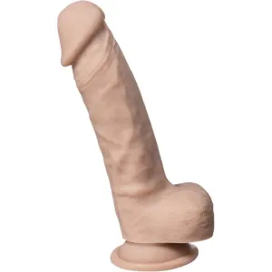 Dildo SILEX-D 8 Model 1. design realist cu testicule. reactiv la căldură. bază cu ventuză. lungime 21 cm. culoarea pielii