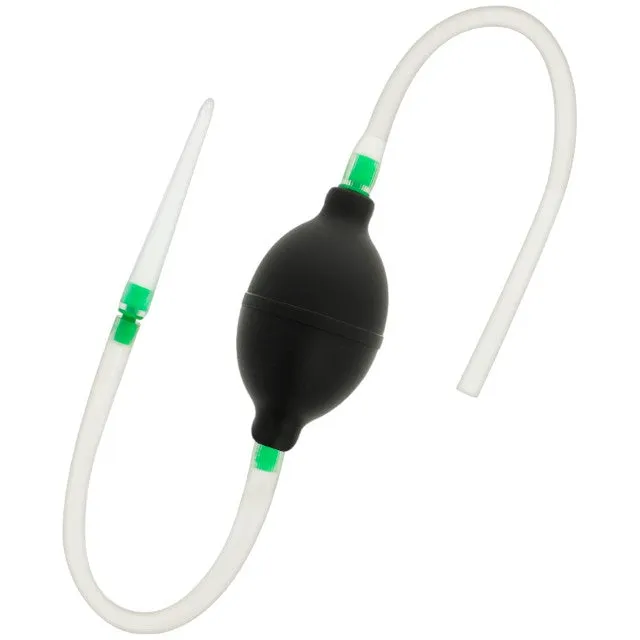 Duș anal cu tub de golire ADDICTED TOYS Travel Cleaner 3. din material flexibil și hipoalergenic. negru cu verde. 70 cm