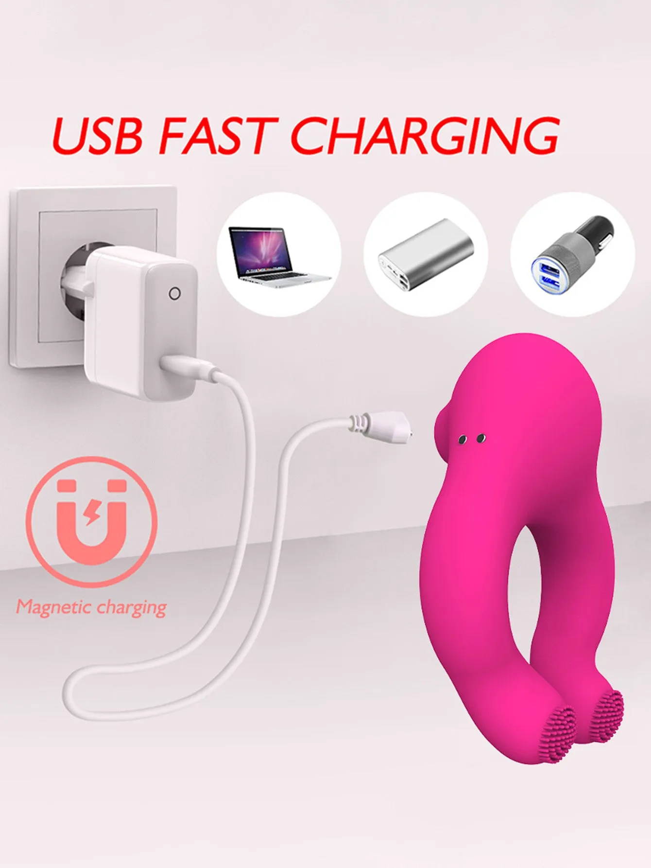 Female Sucking Vibrator - Male Penis Cock Ring Clamping Sex Toys for Couples Women