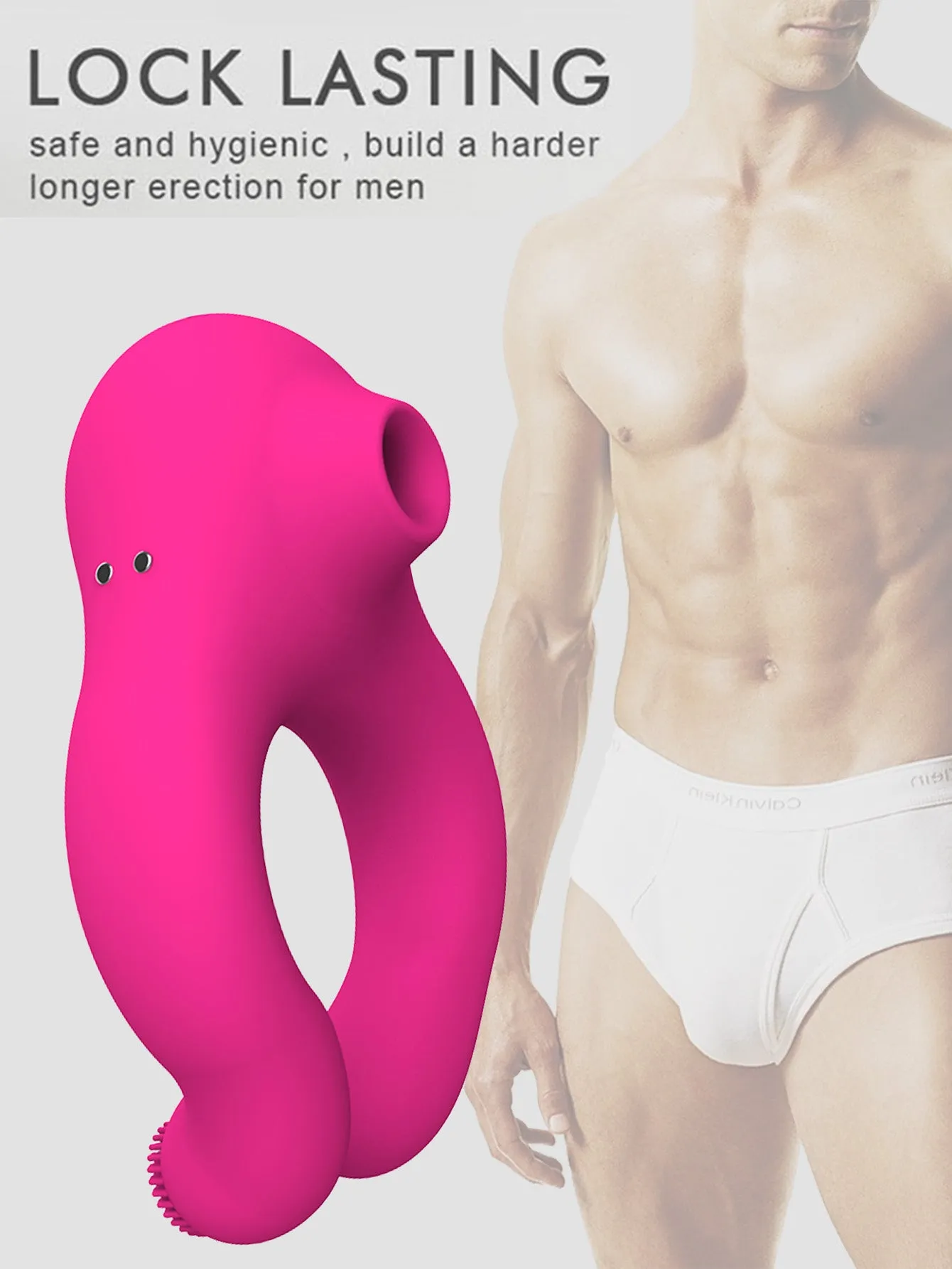 Female Sucking Vibrator - Male Penis Cock Ring Clamping Sex Toys for Couples Women