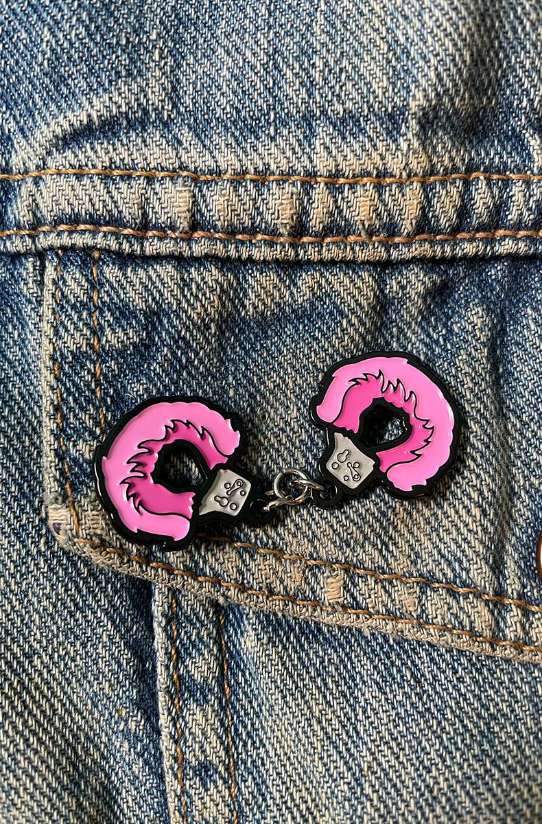Fuzzy Handcuffs Enamel Pin