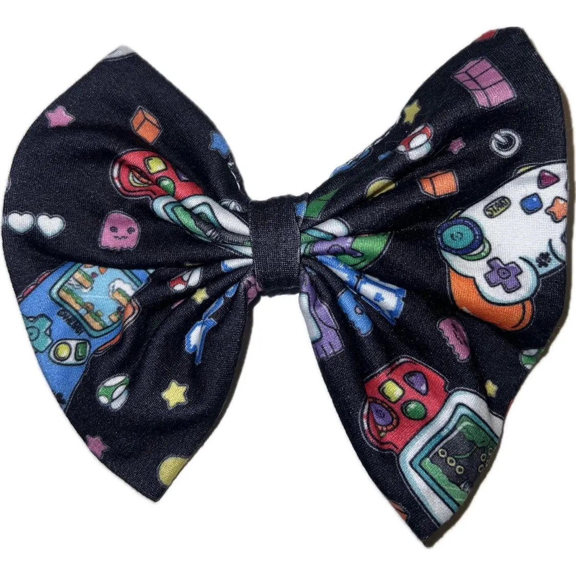 Game Over Fabric Hair Bow *