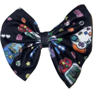 Game Over Fabric Hair Bow *