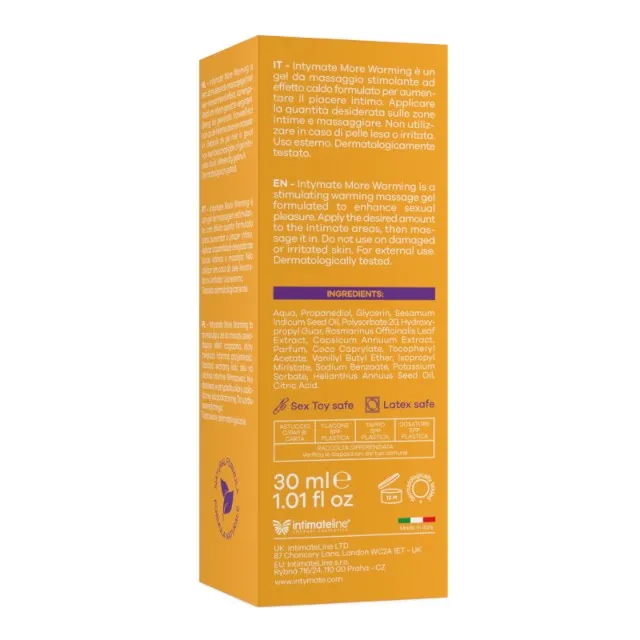 Gel intim INTYMATE More Warming. cu efect de încălzire. pentru stimularea clitorisului și orgasm intens. 30 ml
