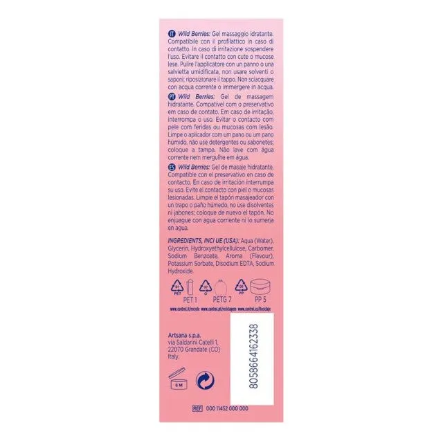 Gel pentru masaj și lubrifiant CONTROL Wild Berries. capac cu bile de masaj. aromă de fructe de pădure. 200 ml
