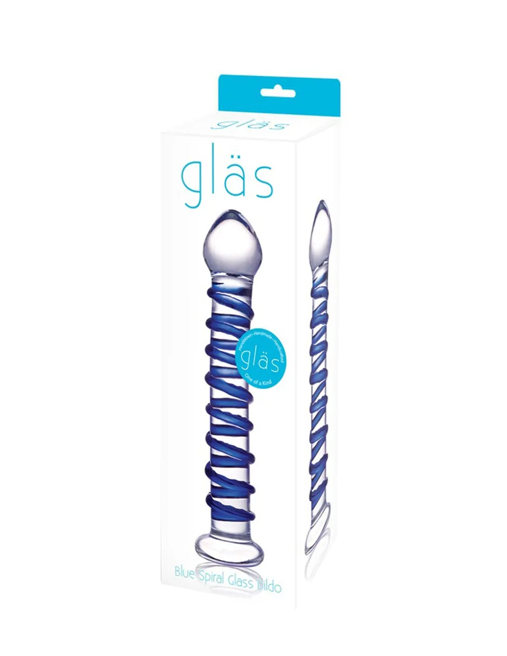 Glas Blue Spiral Glass Dildo