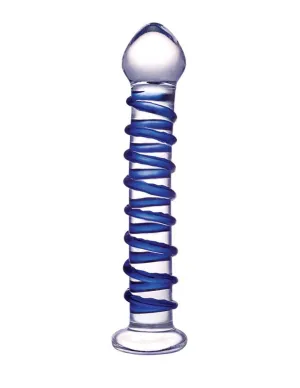 Glas Blue Spiral Glass Dildo