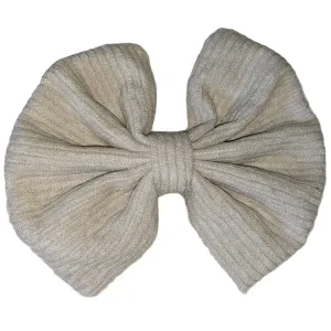 Grey Fabric Hair Bow *