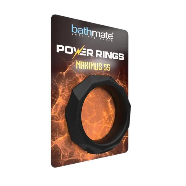Inel pentru penis BATHMATE Power Rings Maximus 55. din silicon moale. design flexibil. diametru 5.5 cm. negru