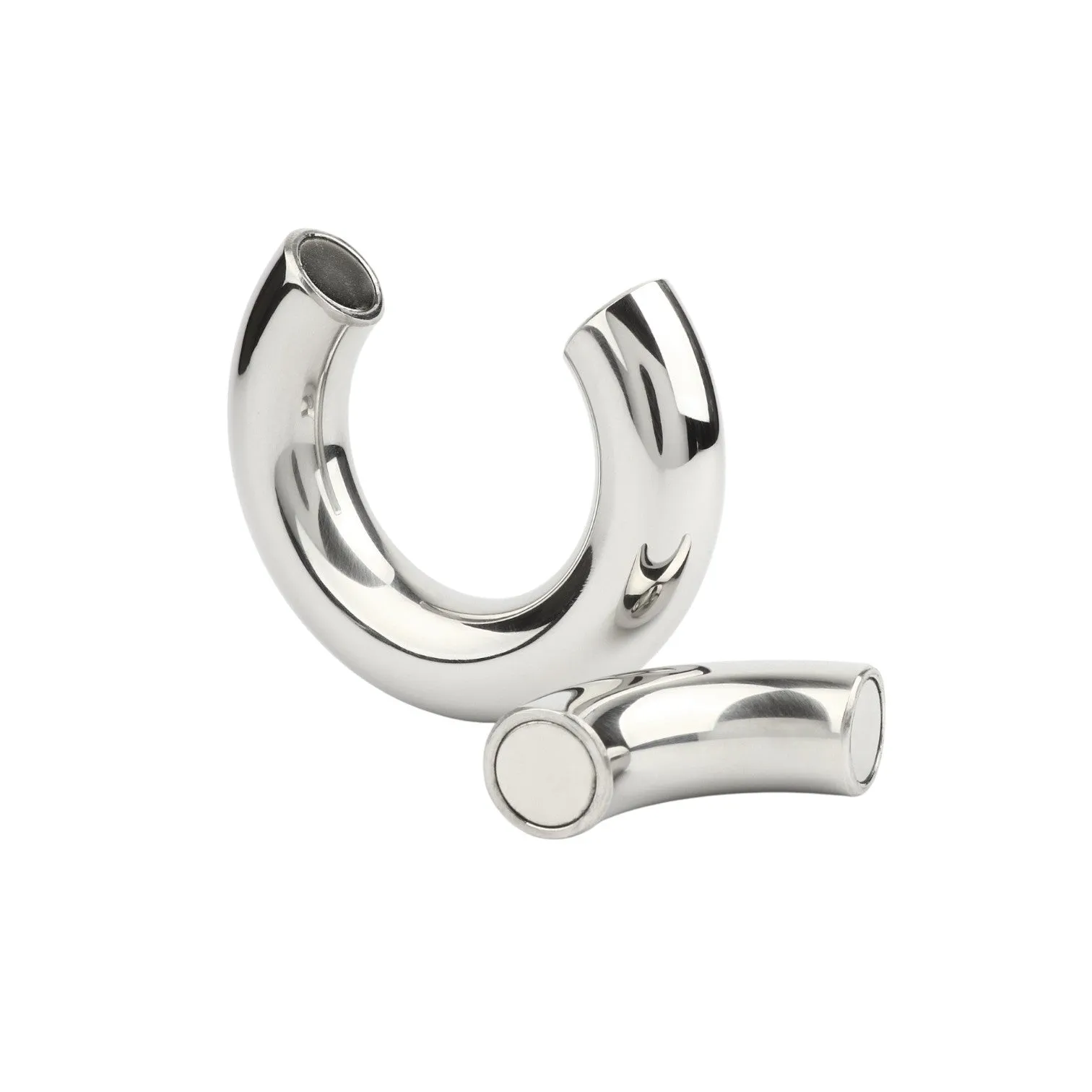 Inel pentru testicule MR. STEEL MBS Stackable Weight. cu deschidere magnetică. din oțel inoxidabil. diametru 3.9 cm (mic). argintiu