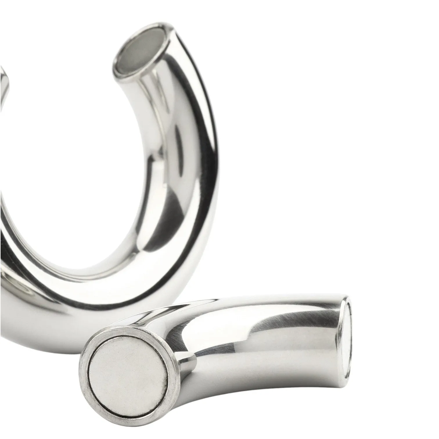Inel pentru testicule MR. STEEL MBS Stackable Weight. cu deschidere magnetică. din oțel inoxidabil. diametru 3.9 cm (mic). argintiu