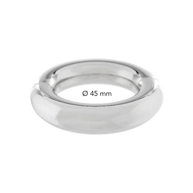 Inel pentru testicule STEEL POWER TOOLS Ballstretcher. din oțel inoxidabil. pentru jocuri erotice BDSM. diametru 51 mm. argintiu