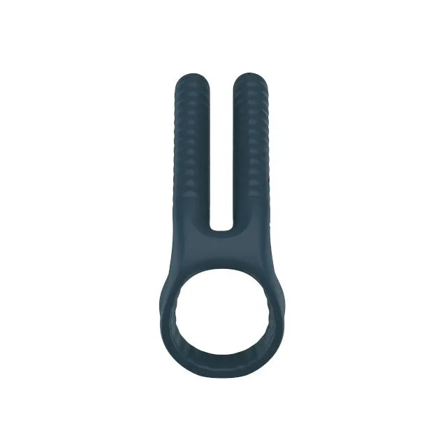 Inel vibrator pentru penis TOYJOY FUSHION Vibrating Couple C-Ring. 10 funcții de vibrație. rezistent la apă IPX7. albastru