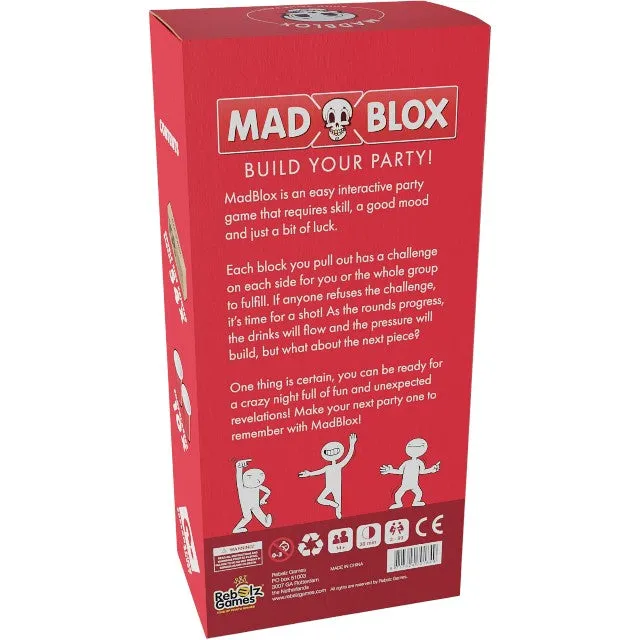 Joc de petrecere MAD PARTY GAMES Mad Blox. cu provocări amuzante. cadoul ideal pentru partener sau prieteni