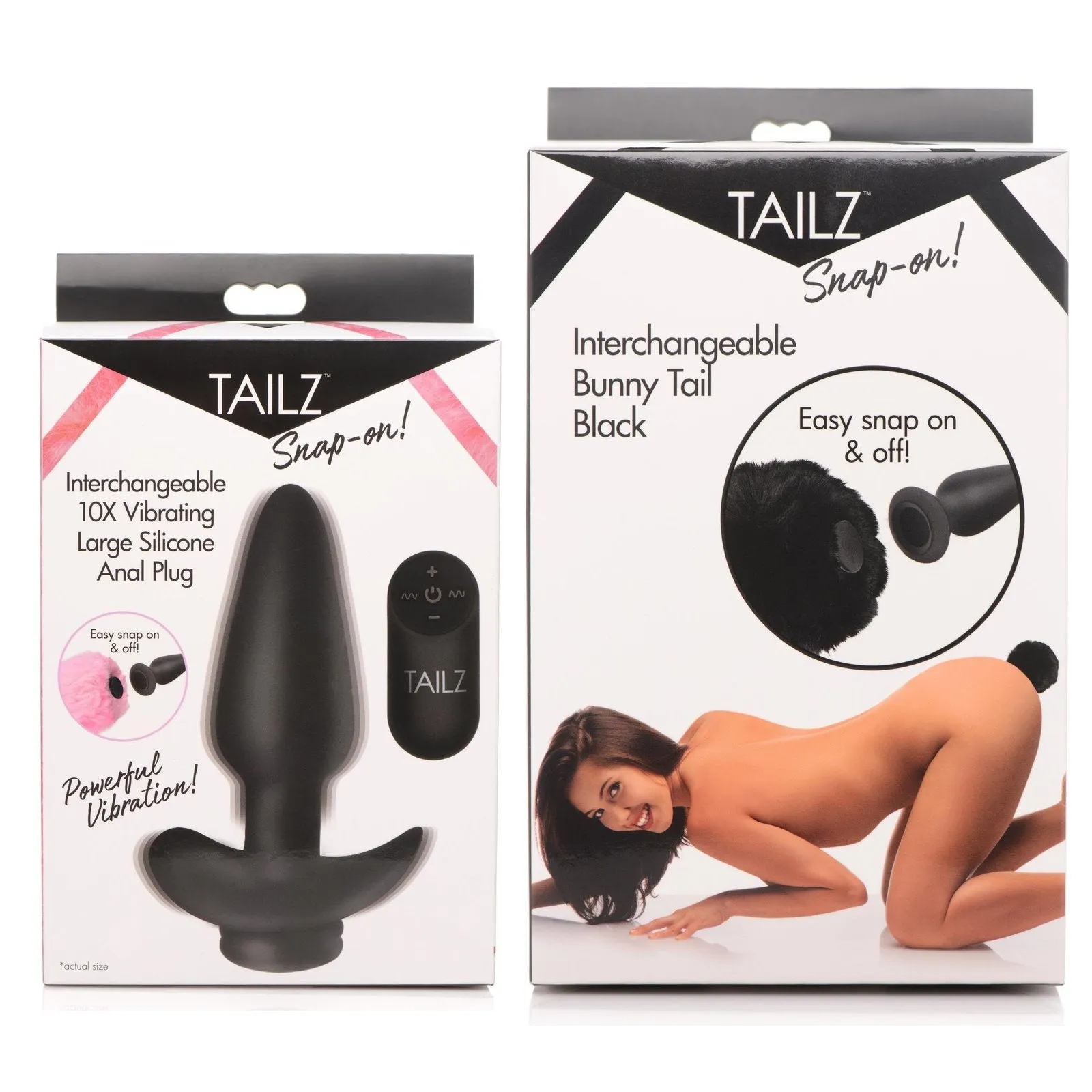 Large Vibrating Anal Plug With Interchangeable Bunny Tail