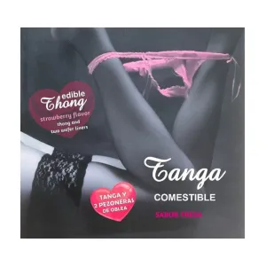Lenjerie comestibilă DIVERTY SEX Edible Thong. cu ornamente pentru sâni și zona intimă. gust de căpșuni (model 4869)