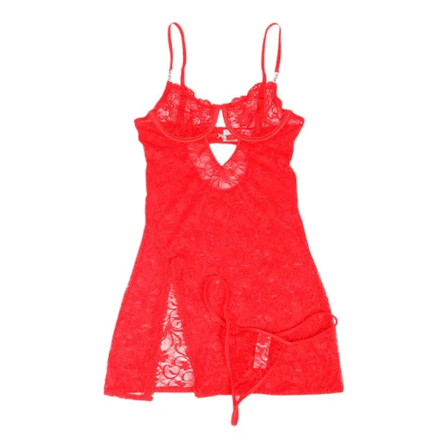 Lenjerie sexy SUBBLIME Lace Babydoll. design cu decupaj sub sân și bretele ajustabile. culoare roșu. mărime L/XL (model 954215)
