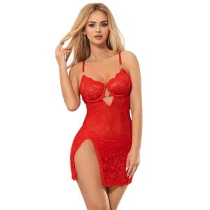 Lenjerie sexy SUBBLIME Lace Babydoll. design cu decupaj sub sân și bretele ajustabile. culoare roșu. mărime L/XL (model 954215)