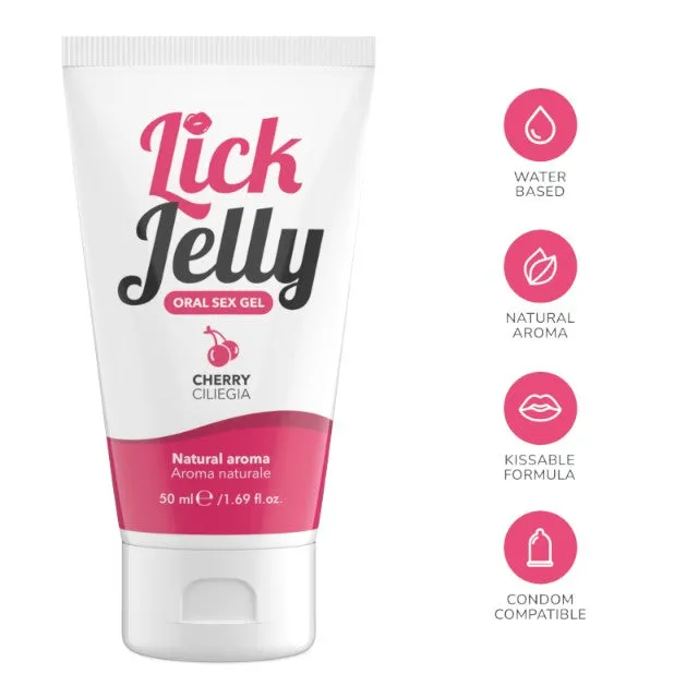 Lubrifiant cu aromă LICK JELLY Cherry. pe bază de apă. cu aromă naturală de cireșe. 50 ml