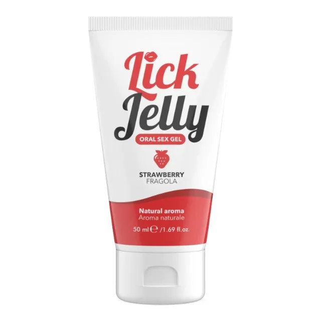 Lubrifiant cu aromă LICK JELLY Strawberry. pe bază de apă. cu aromă naturală de căpșuni. 50 ml