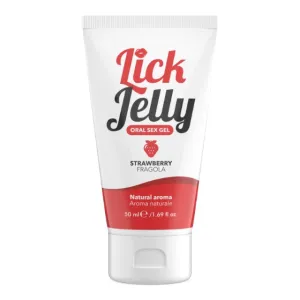 Lubrifiant cu aromă LICK JELLY Strawberry. pe bază de apă. cu aromă naturală de căpșuni. 50 ml